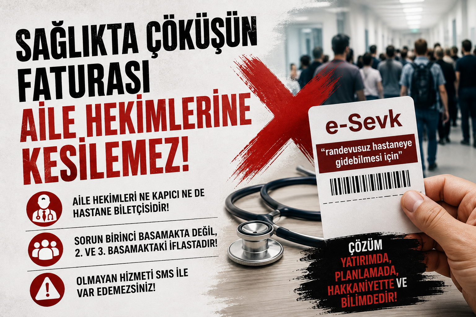 SAĞLIKTA ÇÖKÜŞÜN FATURASI AİLE HEKİMLERİNE KESİLEMEZ!