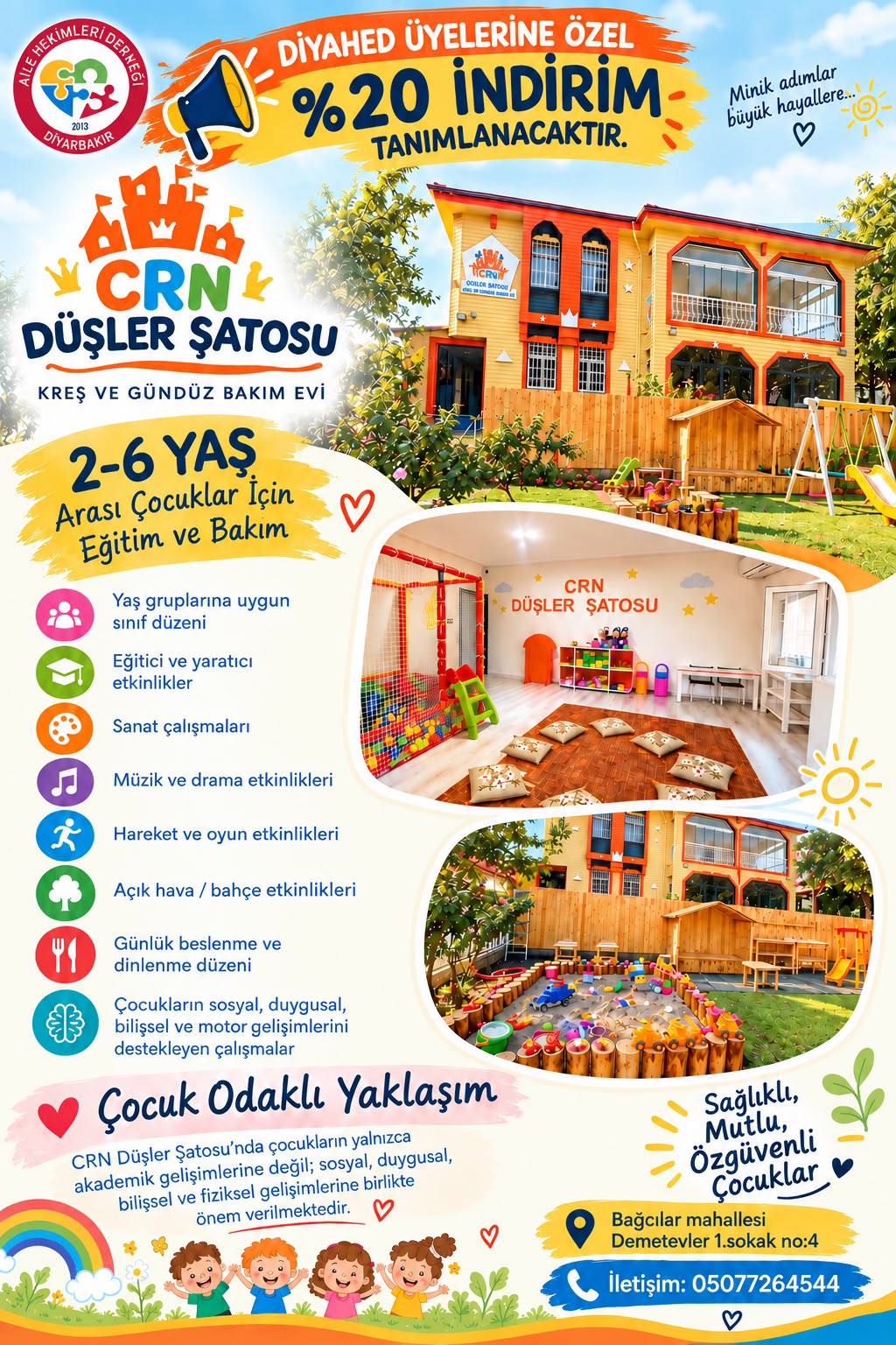 DİYAHED ile CRN Düşler Şatosu Kreş ve Gündüz Bakımevi arasında üyelerimize özel işbirliği gerçekleştirildi.